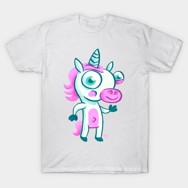 Happy Unicorn T-Shirt by washburnillustration